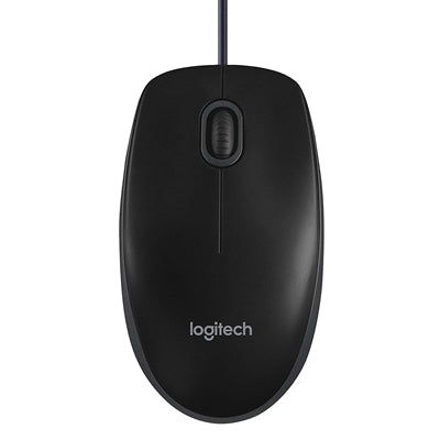 Logitech B100 Optical USB Mouse - 1000 DPI, 3-Button, Black