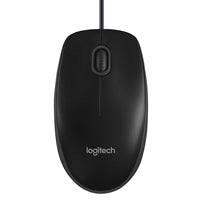 Logitech B100 Optical USB Mouse - 1000 DPI, 3-Button, Black