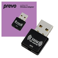 Prevo USBW4 300Mbps Nano USB WiFi Adapter - Plug-and-Play Wireless
