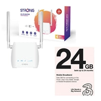 Strong 4G LTE CAT4 Router 300Mbps Unlocked + Three 24GB SIM Card
