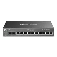 TP-Link Omada Gigabit VPN router with PoE+ ports and controller, featuring 8 ports and a compact design