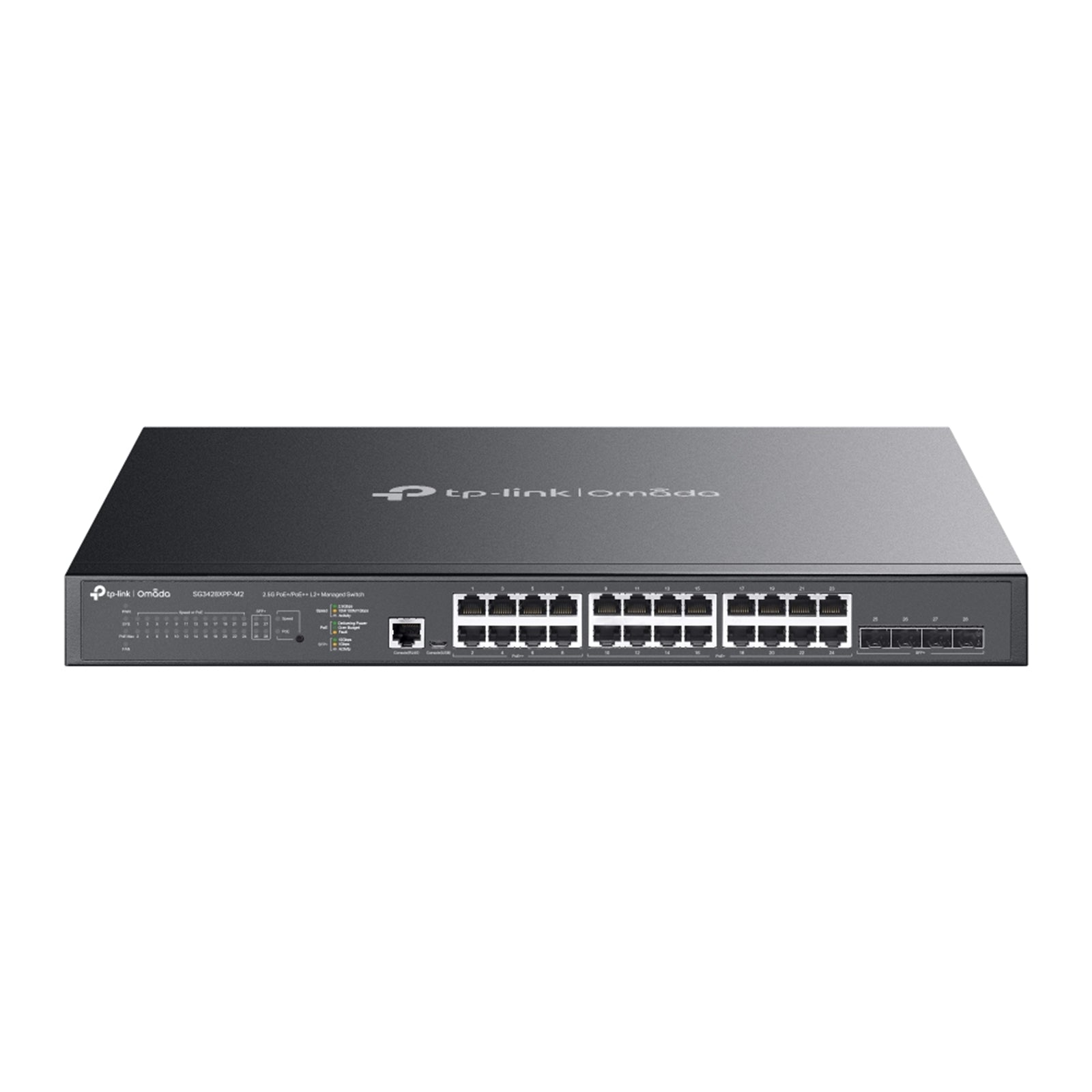 24-Port 2.5GBASE-T and 4-Port 10GE SFP+ L2+ Managed Switch with 16-Port PoE+ & 8-Port PoE++