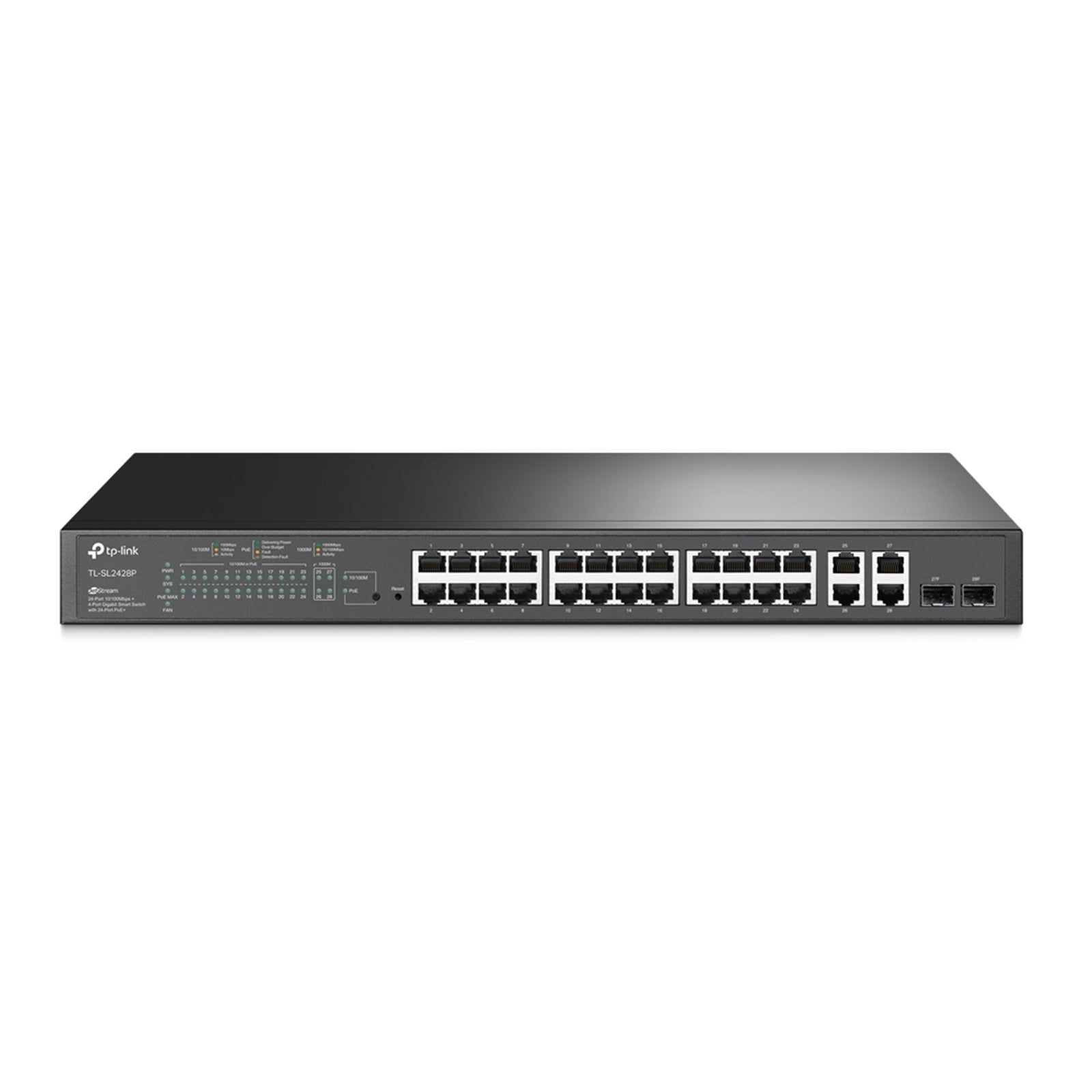TP-Link TL-SL2428P 24-Port Smart PoE+ Switch 250W Metal Gigabit