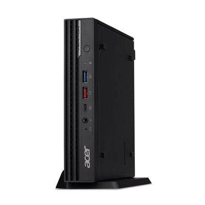 Acer Veriton N6 Mini PC, black, Intel i5-13500T, 16GB DDR5, 512GB SSD, featuring USB and HDMI ports.