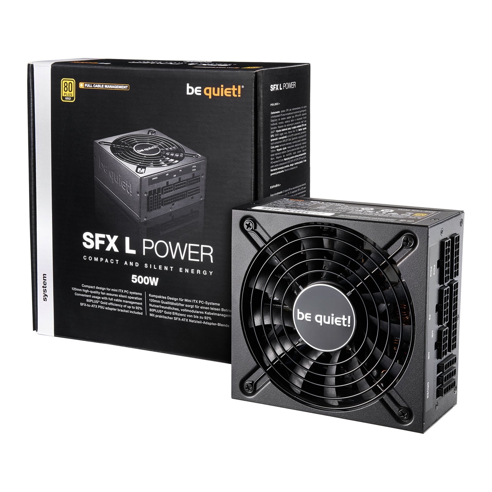 Be Quiet! SFX-L 500W Gold Modular PSU - 120mm Silent Fan Black