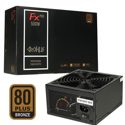 CRONUS FX PRO 500W PSU - 80 PLUS Bronze ATX Power Supply, Black