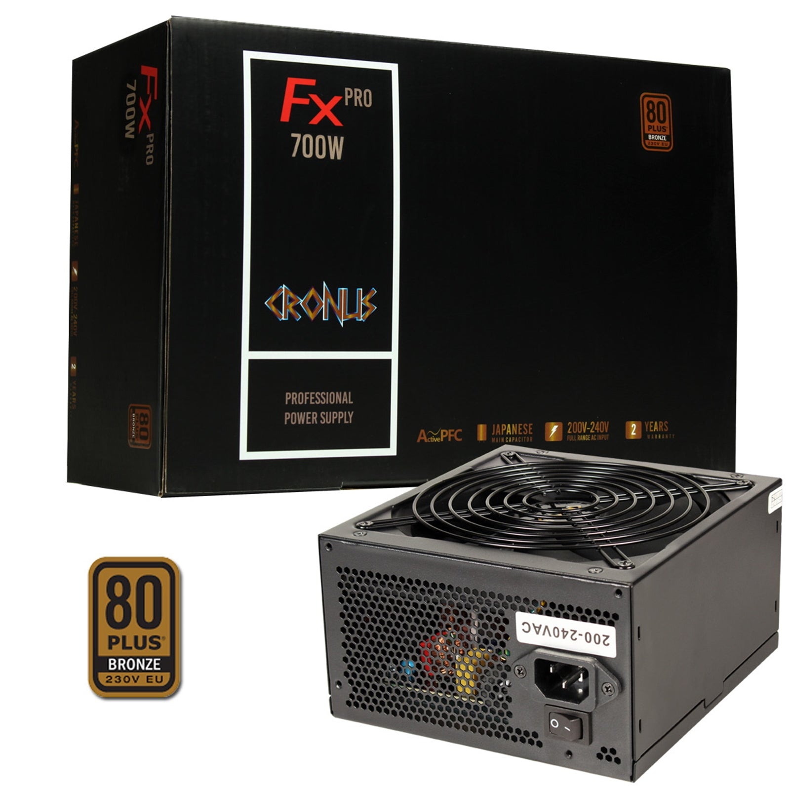 CRONUS FX PRO 700W PSU 80 Plus Bronze Non-Modular ATX Black Cables
