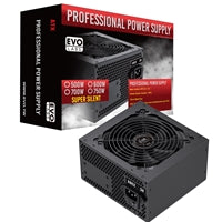 EVO LABS 600W ATX PSU - Black Silent 120mm Fan, Non-Modular, PFC