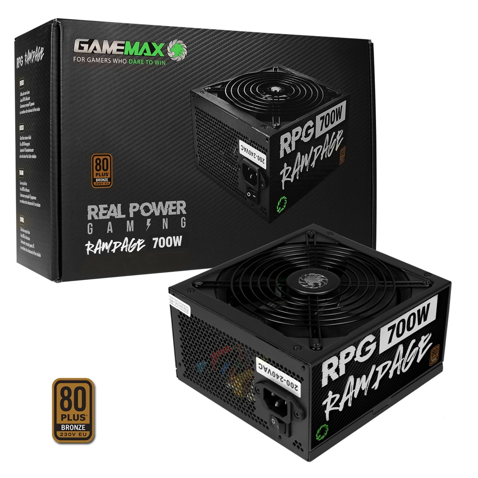 GAMEMAX Rampage 700W PSU 80 PLUS Bronze Non-Modular Black ATX