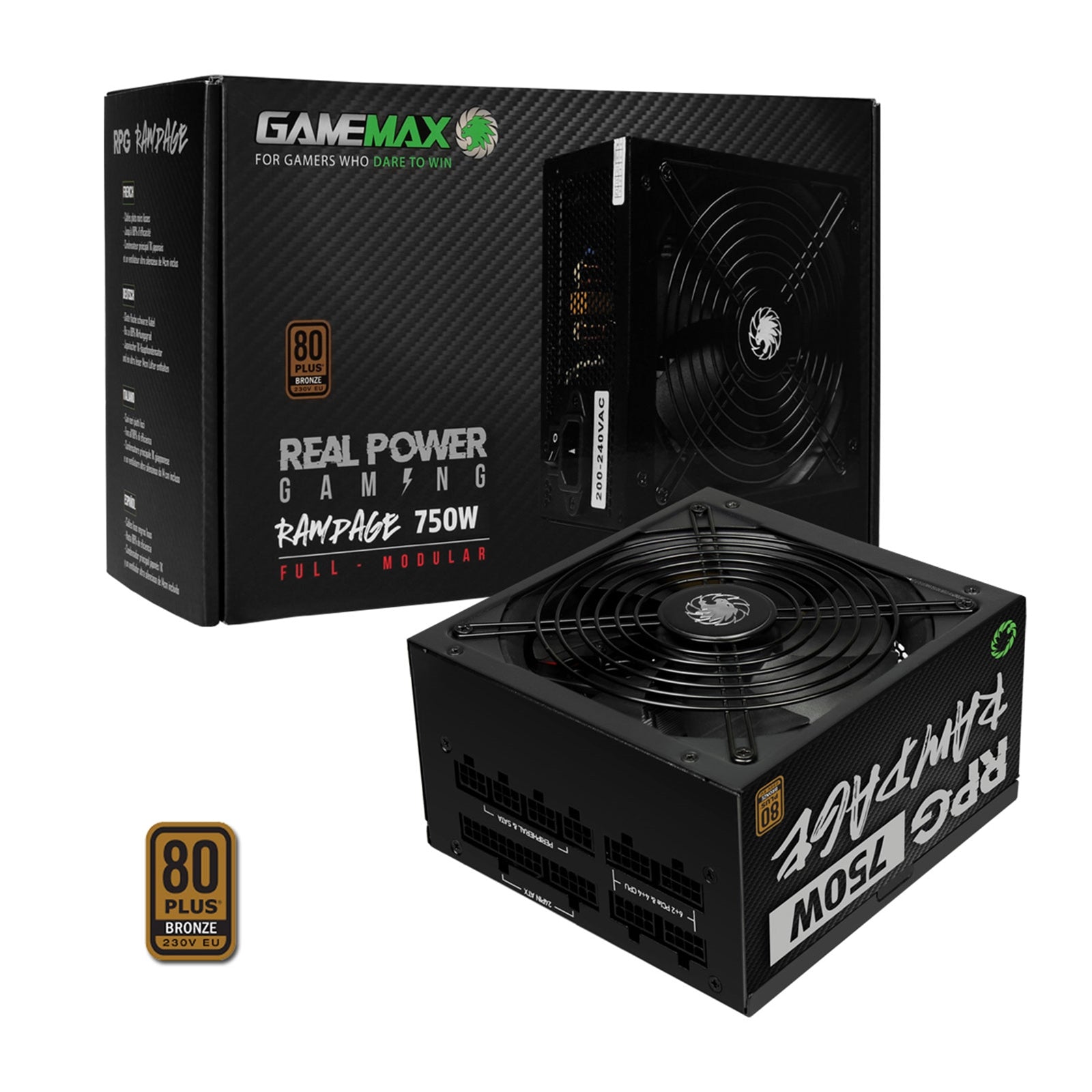 Gamemax RPG Rampage 750W Fully Modular 80 Plus Bronze PSU - Black