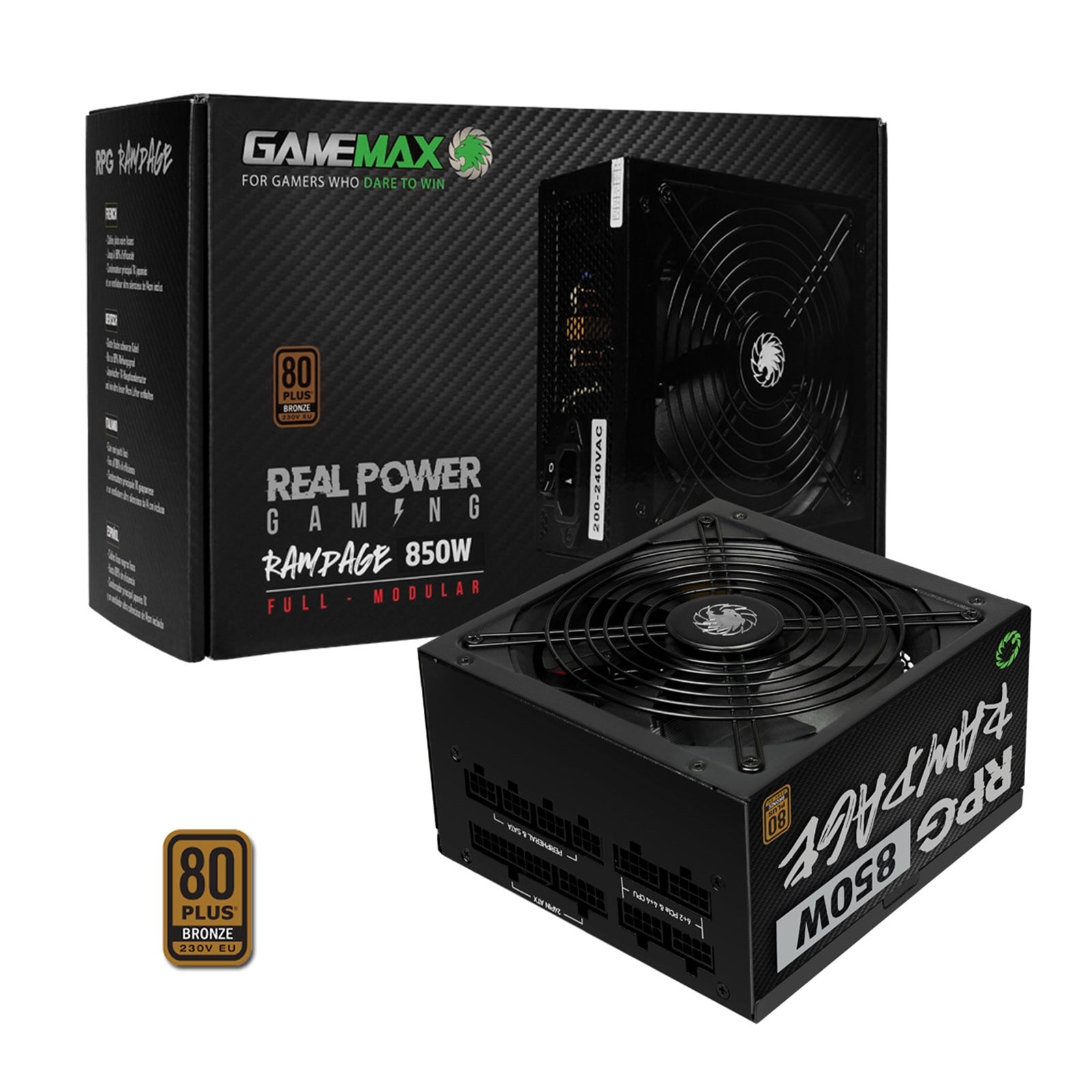 GameMax RPG Rampage 850W Fully Modular 80 Plus Bronze PSU - Black
