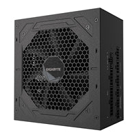 GIGABYTE GP-UD850GM 850W V2 fully modular power supply with black casing and 120mm fan, 80 Plus Gold certified.