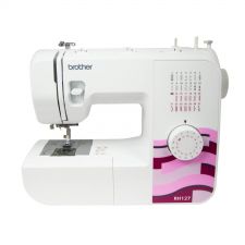 Brother RH127 sewing machine with multiple stitch options, compact design, and user-friendly controls in white and gray