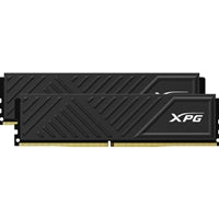 Black ADATA XPG Gammix D35 DDR4 RAM, 16GB (2 x 8GB) modules, 3600MHz, CL18, sleek design with textured finish.