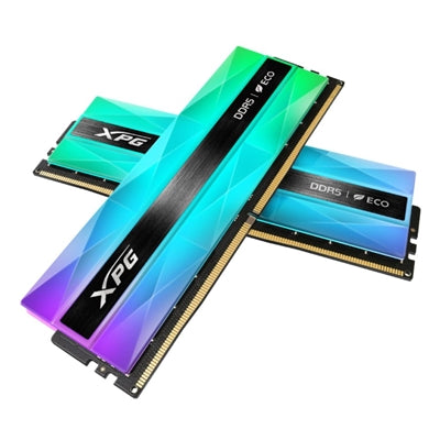 ADATA LANCER NEON DDR5 32GB (2x16GB) 6400MHz CL32 RAM with RGB lighting, silver design