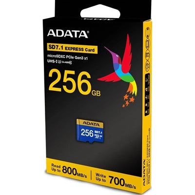 Adata Premier Extreme 256GB microSDXC SD7.1 Express Card with read speeds up to 800MB/s, designed for Nintendo Switch 2.