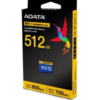 Adata Premier Extreme 512GB microSDXC SD7.1 Express Card, compatible with Nintendo Switch 2, colorful packaging.