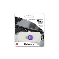 Kingston DataTraveler microDuo 3C 256GB OTG Dual USB-A to USB-C USB 3.2 Gen 1 Flash Drive, Purple