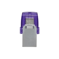 Kingston DataTraveler microDuo 3C 256GB OTG Dual USB-A to USB-C USB 3.2 Gen 1 Flash Drive, Purple