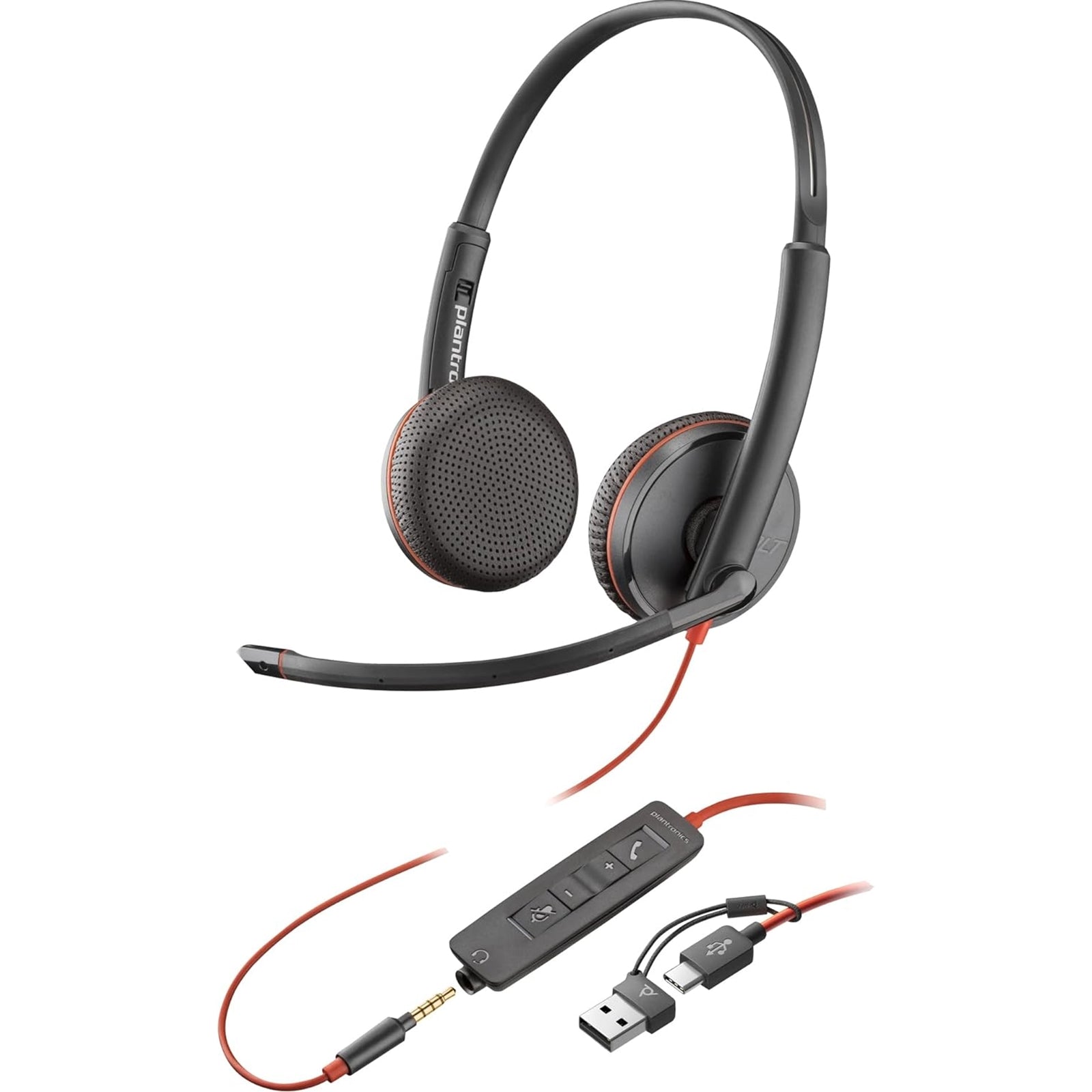 Poly Blackwire 3225 USB-C Stereo Headset - Noise Cancelling Mic